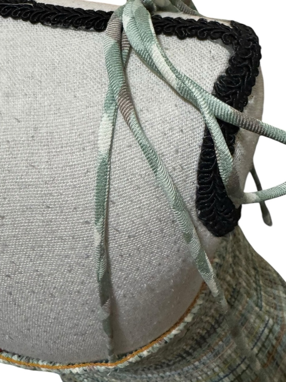 Paradise USA Smocked Mini Dress Green Gingham Plaid Cottagecore NWOT Small - Picture 5 of 5